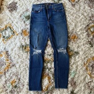 Joe's Jeans High Rise Skinny Ankle Womens Size 27 Blue Denim Stretch‎ Distressed